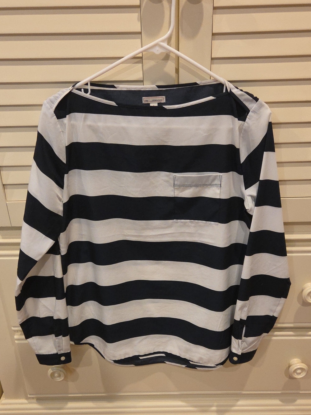 GAP Navy and White Striped Top